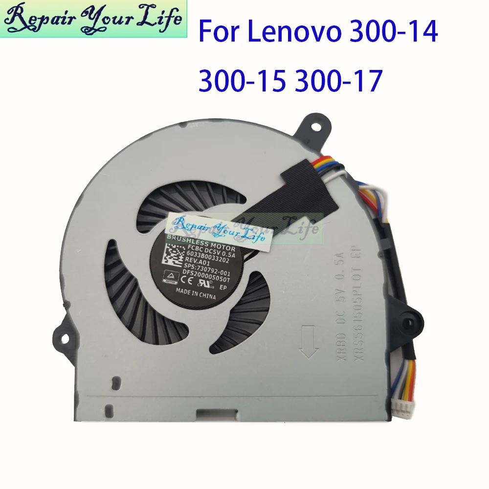 Ventilador de refrigeración de CPU para ordenador portátil Lenovo Ideapad 300-15IBR 300-15ISK 300-14IBR 300-14ISK 300-17ISK ventiladores enfriadores de PC portátil 5F10K42885