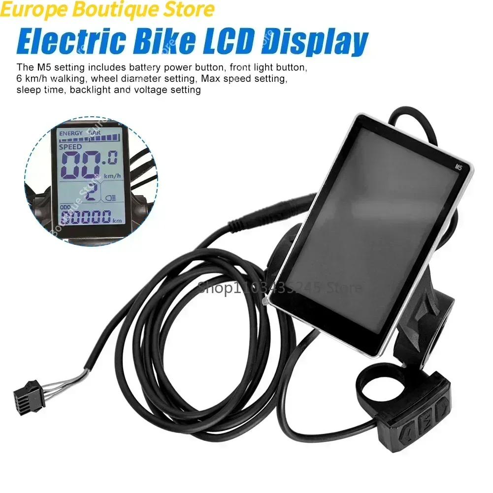 24V-60V 500W OUXI V8 Electric Bicycle Display, for Scooter Fat EBike 1.0/2. 0/3.0/4.0 Version LCD Display Dashboard Replacement