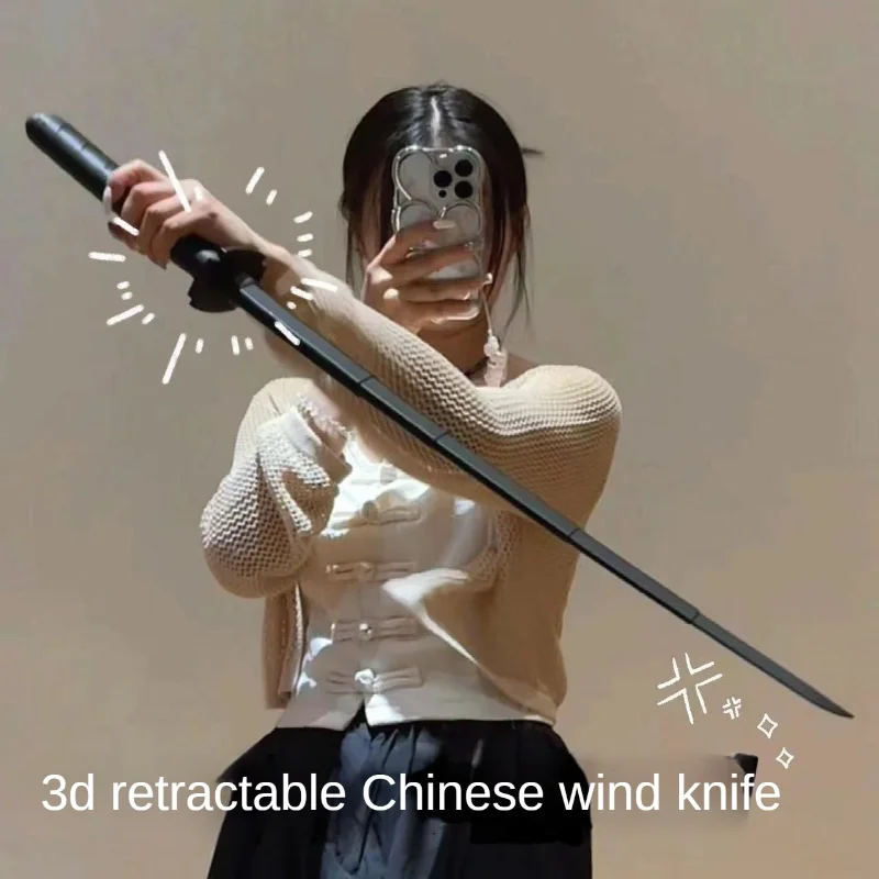 Nóż grawitacyjny 3D Katana rekwizyty fotograficzne dla dorosłych chowany składany miecz samurajski rekwizyty do odgrywania ról kreatywne zabawki antystresowe