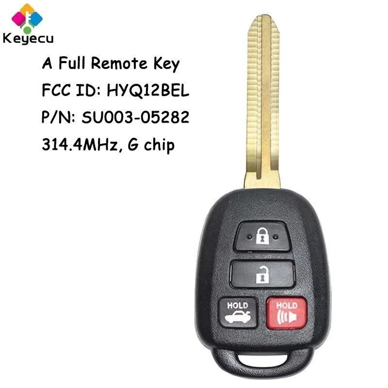 KEYECU Remote Control Car Key With 4 Buttons 314.3MHz G Chip for Scion FR-S 2016 2017 for Toyota 86 2017 Fob FCC ID: HYQ12BEL