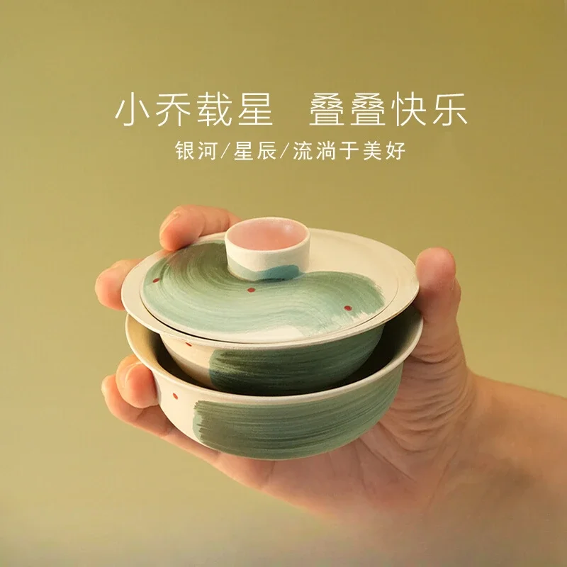 Human tea set Jingdezhen handmade ceramic Kung Fu teacup bowl