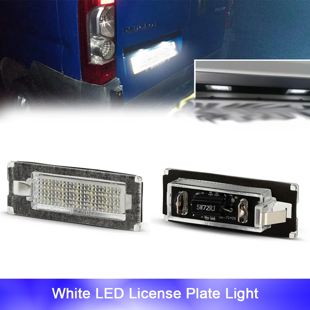 

For Lancia Musa Ypsilon MK2 Fiat Ducato Bus Box Backup LED License Number Plate Lights Canbus Free Error 6000K Car Styling