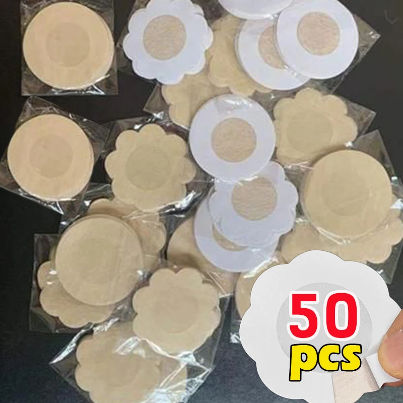 

50pcs Nipple Cover Stickers Women Breast Lift Tape Pasties Invisible Self-Adhesive Disposable Bra Padding Chest Paste Patch