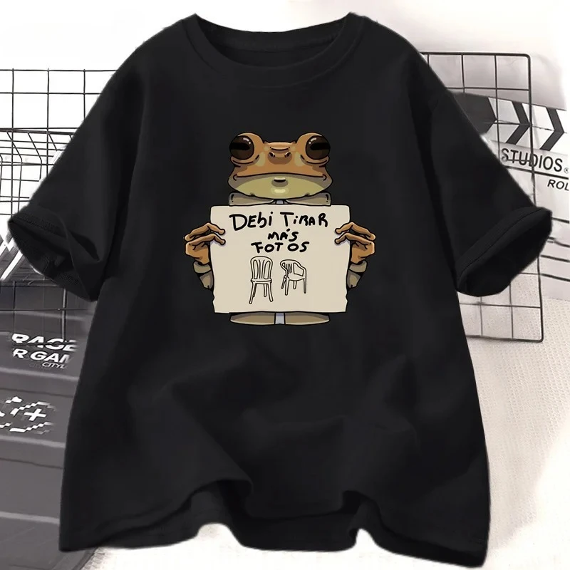 

Забавная футболка с лягушкой Dtmf, повседневная футболка с принтом Debi Tirar Mas, футболка с короткими рукавами и круглым вырезом, мужская одежда, уличная одежда