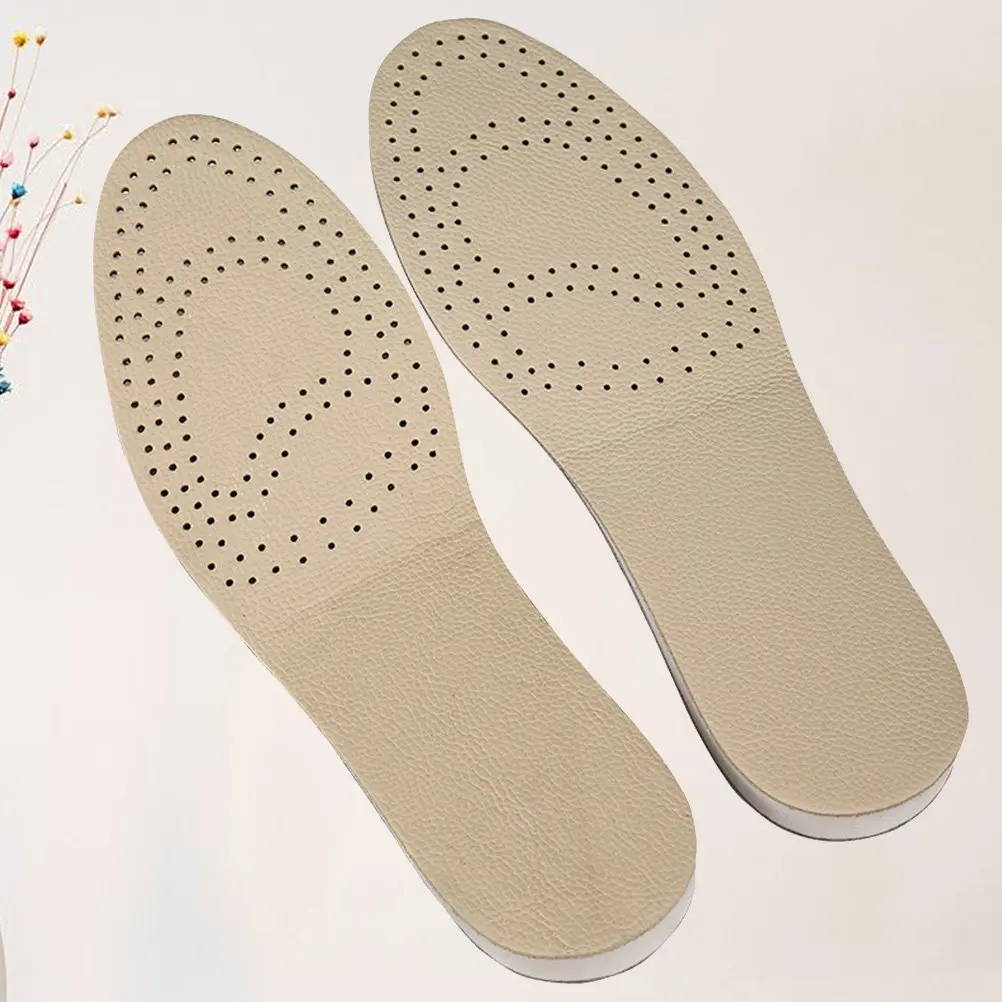1Pair Invisible Heel Lift Insole Height Increase Shoe Pads Eva Cowhide Breathable Insert Full Elasticity Anti-Slip Odor-Free
