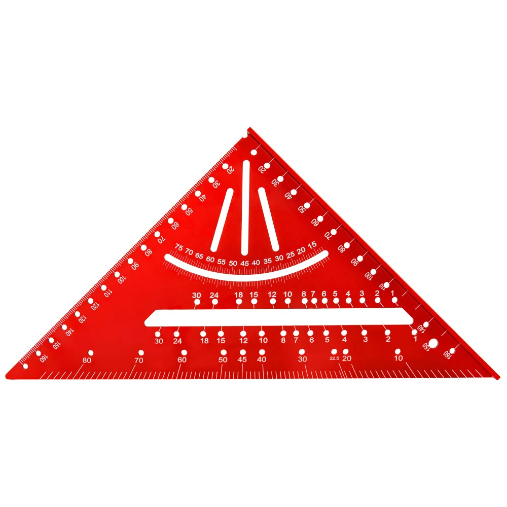 Regla triangular para carpintería, regla de ángulo recto especial de aleación de aluminio, 7 pulgadas, Inglés/métrico, 90 grados, 1 unidad