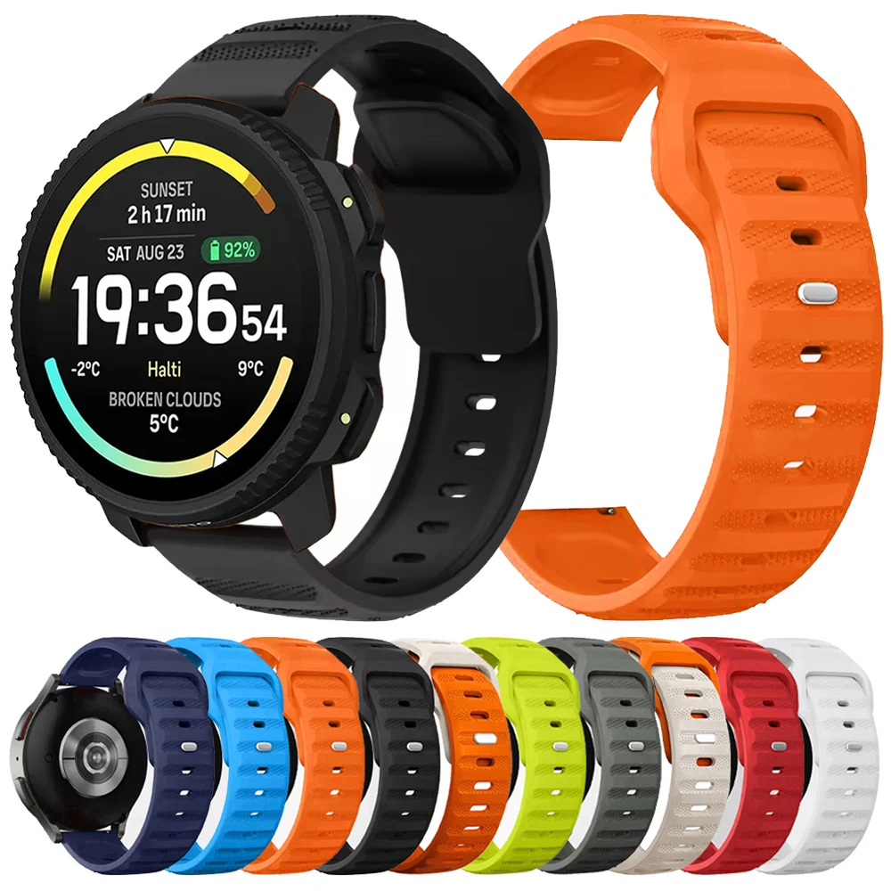 22 mm atmungsaktives Silikonarmband für Suunto Vertical 2/RACE 2 S/Run/Ocean Ersatzbänder für Suunto 5 Peak 9 Peak Pro Armband