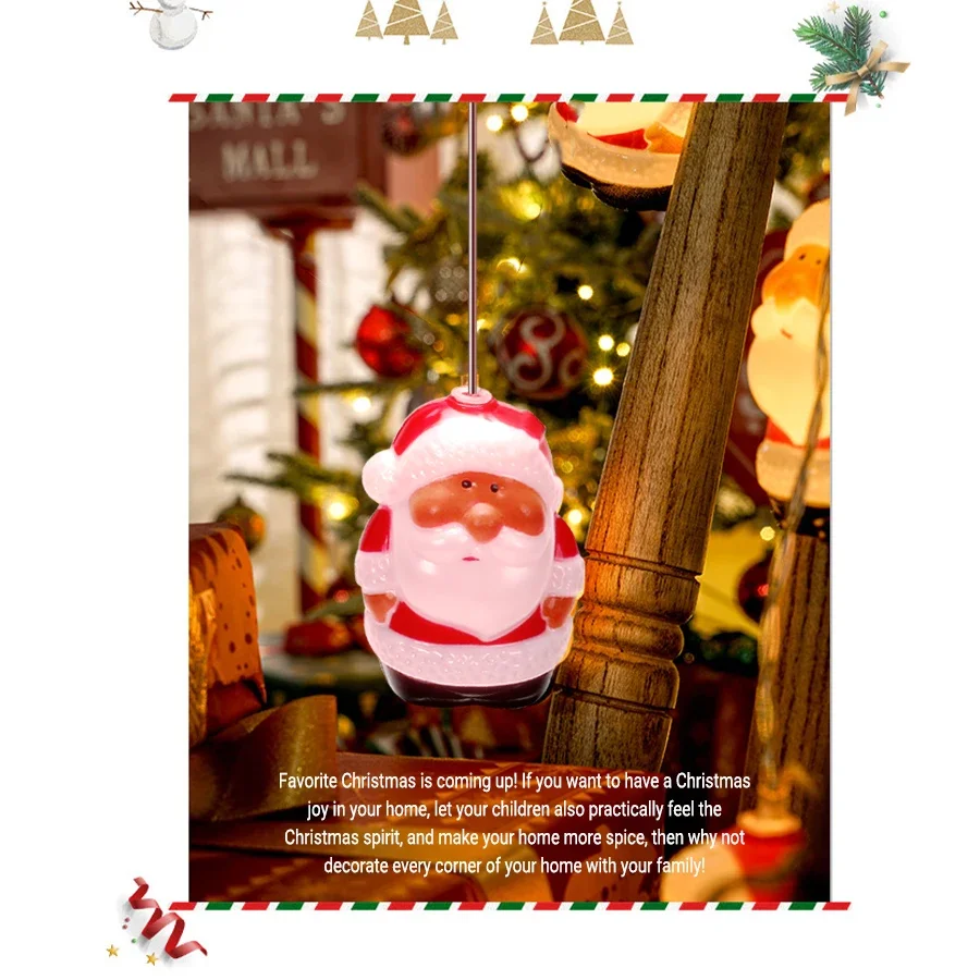 الملونة سانتا كلوز الكرة ضوء الشمس مصابيح تعليق للزينة 2025 عيد الميلاد السنة الجديدة الديكور غرفة نوم فناء الرياح الرنين مصابيح #3