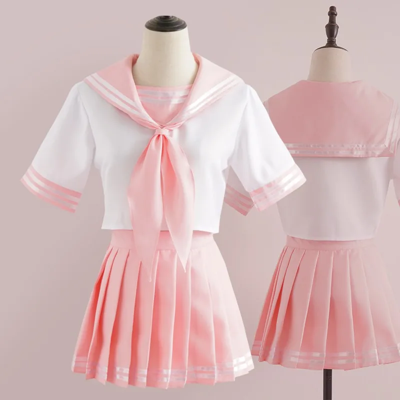 Anime Cosplay Matrosenkragen Schuluniform Langarm Plissierter Rock Japanisches Süßes Niedliches Party Alltags-Rollenspiel Kostüm-Set