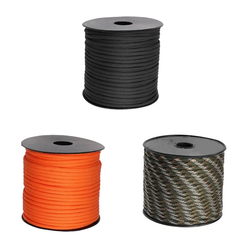 50M Polypropylene 7-Core 4Mm Umbrella Rope Outdoor Camping Emergency Tent Canopy Rope Windproof Rope DIY Braided Rope