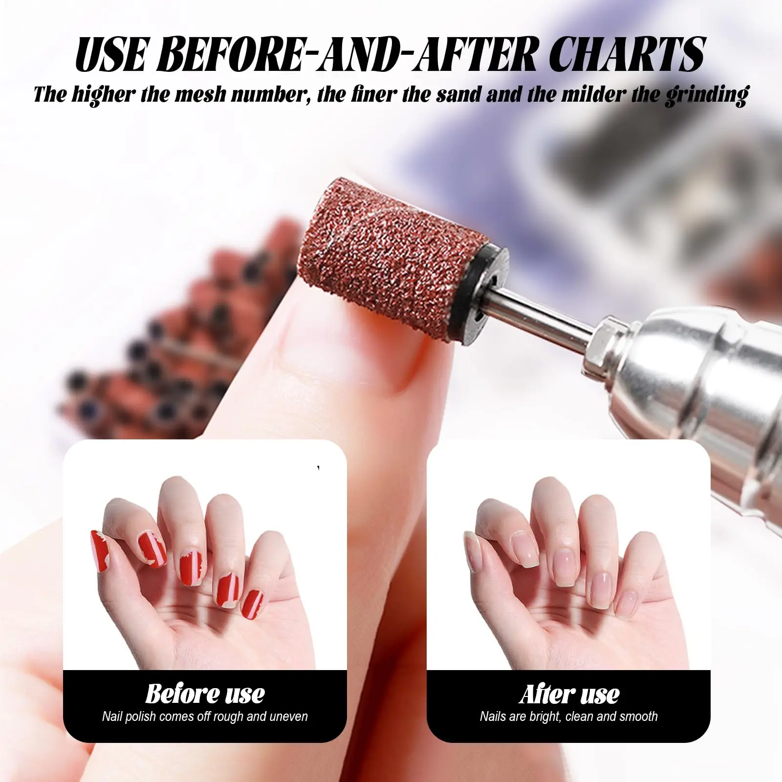 แผ่นขัดเล็บแบบวงกลม 50/100 ชิ้น ขนาด 80-600 กริต สำหรับเครื่องตะไบเล็บและเครื่องขัดเล็บไฟฟ้า