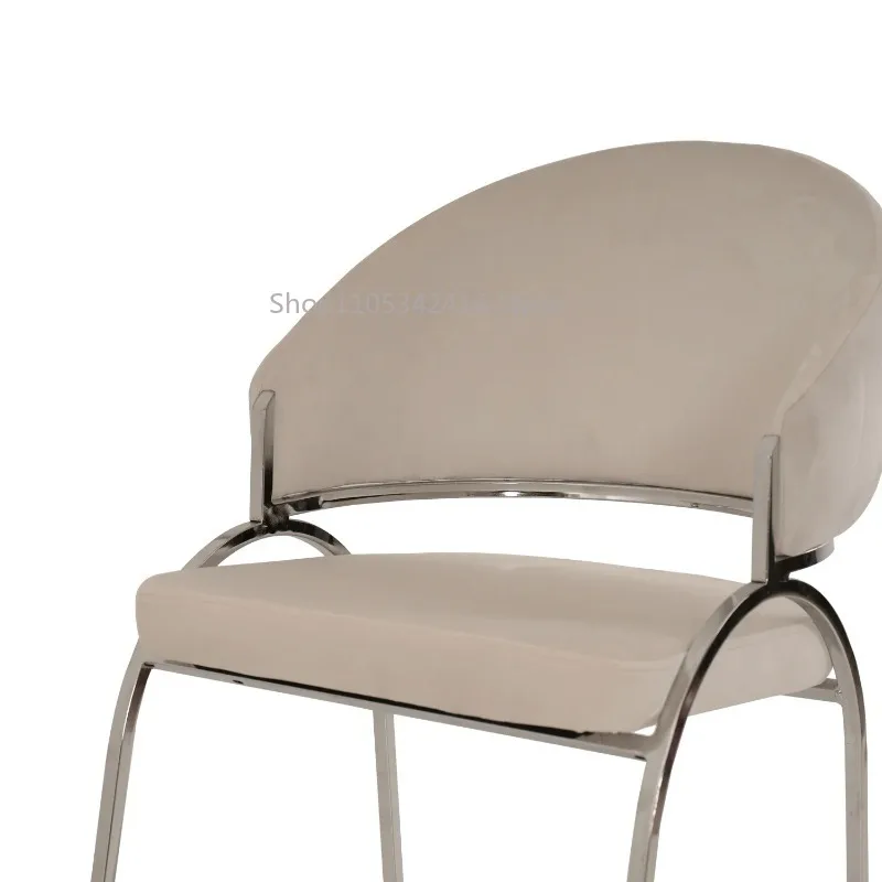 

Modern Contemporary Style Ruby Chair with Metal Steel Legs in Beige Finish