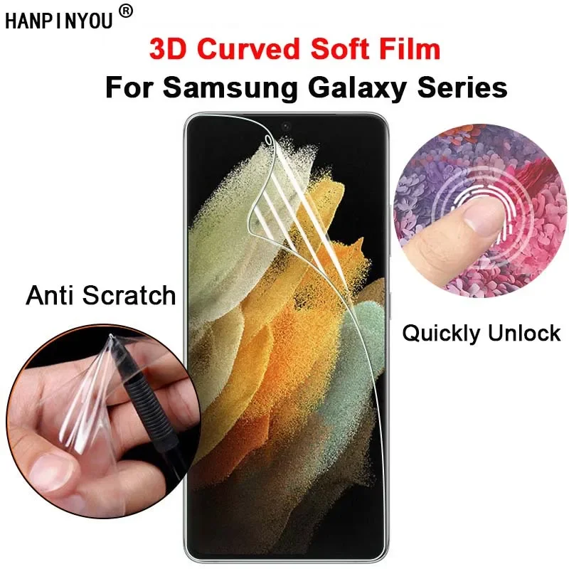

For Samsung Galaxy S21 S20 Ultra Note 20 S10 S8 Plus 3D Curved Clear Soft Full Cover Film Screen Protector -Not Tempered Glass