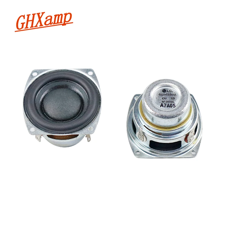 

GHXAMP For LG 2.25inch 56mm Neodymium Full frequency Speaker 6ohm 40W Paper Basin Rubber Edge 25mm large Voice Alto Voice 2PCS