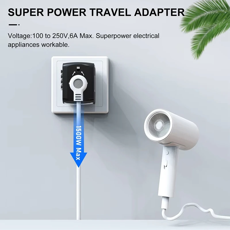 Xiaomi Socket Universal Travel Adapter With 4 USB Ports Fast Charging Global Travel Plug AC Socket Home Improvement Device