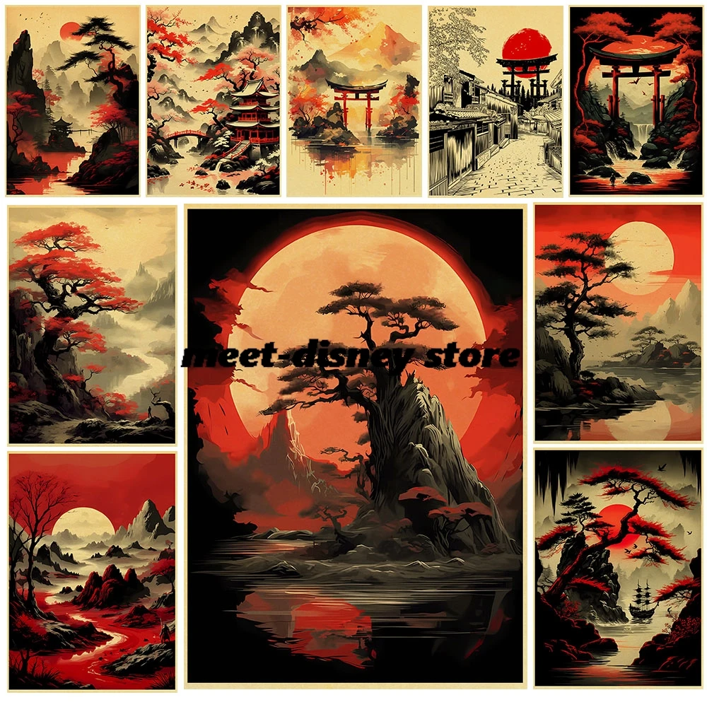 Japanese Anime Cartoon Posters Kraft Paper Wall Room Bar Decor Wall Art Living Home Decoration Chambre Canvas Poster
