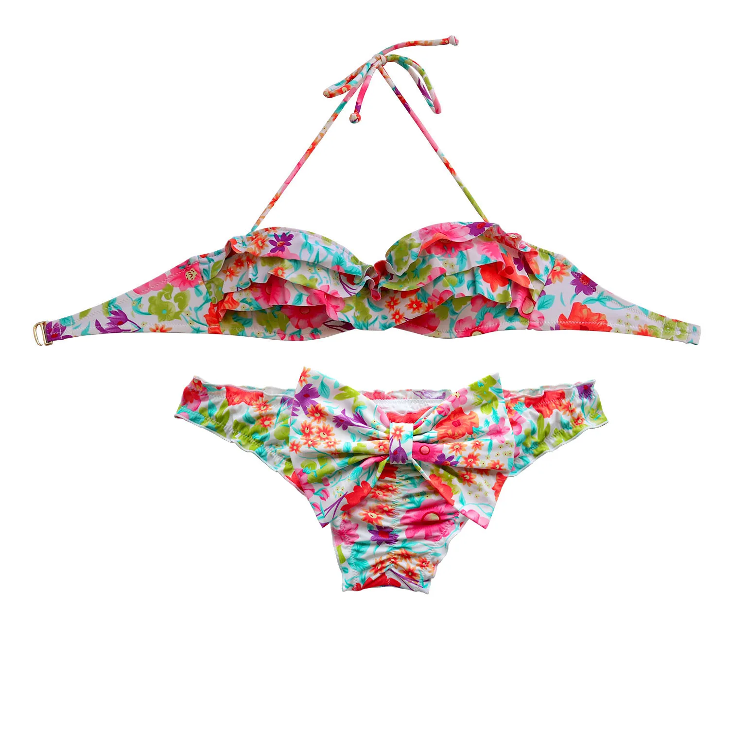 Imagem -03 - Conjuntos de Biquíni de Banho Feminino Beachwear Flor Vermelha Fatos de Banho Designer Menina Underwire Natação Biquini up Brasileiro