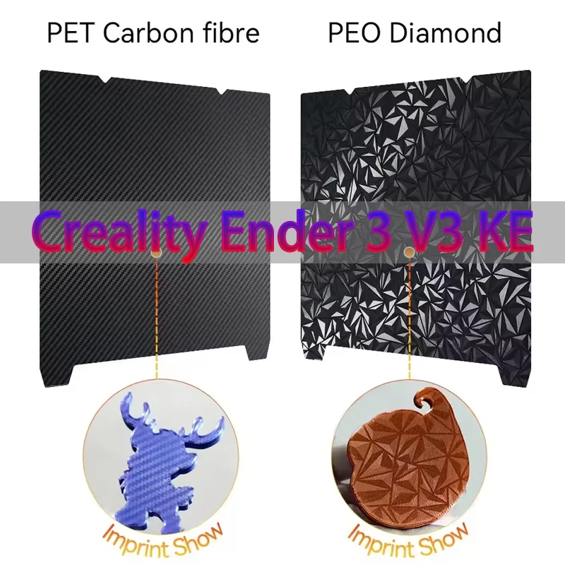 Creality Ender 3 V3 KE Buildplate 235x235mm Diamond PEO + Carbon Fiber PET Build Plate For K1 Spring Steel Plate Ender 3 S1