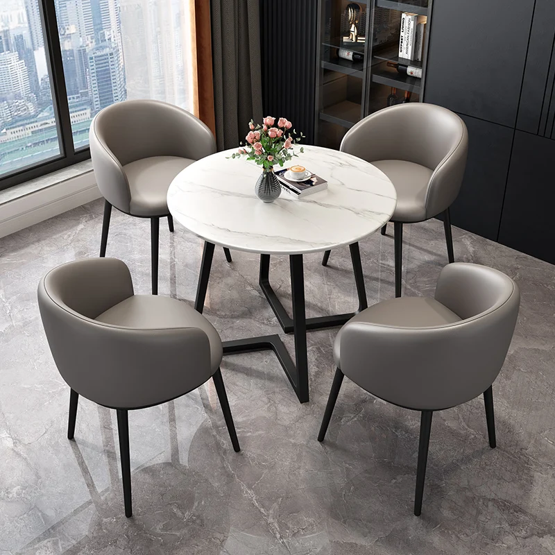 

Luxury Italian imported slate reception negotiation table and chair combination modern simple commercial leisure online celebrit