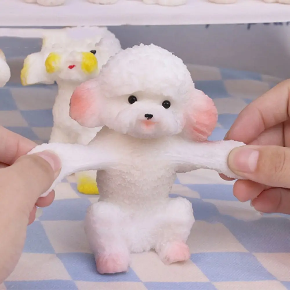 Novedad: Juguete Sensorial de Perro Schnauzer de Rebote Lento, Simulación de Animal de Dibujos Animados, Mini Perro Suave para Apretar