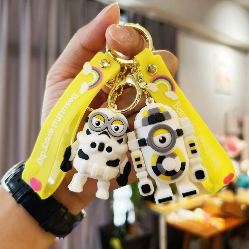 New Anime Star Wars Minions Doll Keychain Cute Creative Minion Backpack Pendant Car Keychain Children's Fans Toy Halloween Gift