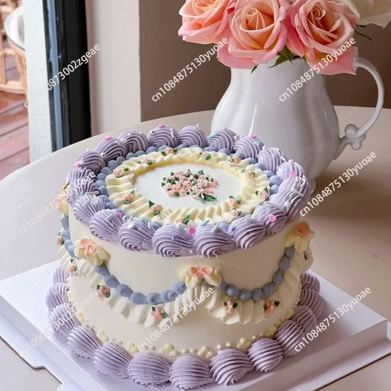 6-inch Simulated Fruit Cream Plastic Cake Model Artificial Birthday Cakes Decoration Props for Photos Dessert Shop Window Sample