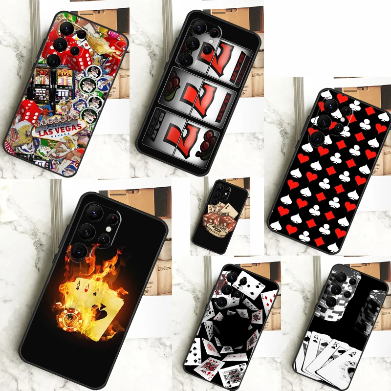 Las Vegas Casino Poker Case For Samsung Galaxy S24 Ultra S23 S22 S21 S20 FE Note 20 S8 S9 S10 Note 10 Plus Cover