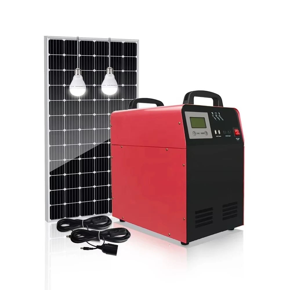 

Portable 1000 Watt Solar Generator System 100Ah Lithium Battery Controller AC/DC Output External Battery Solar Station