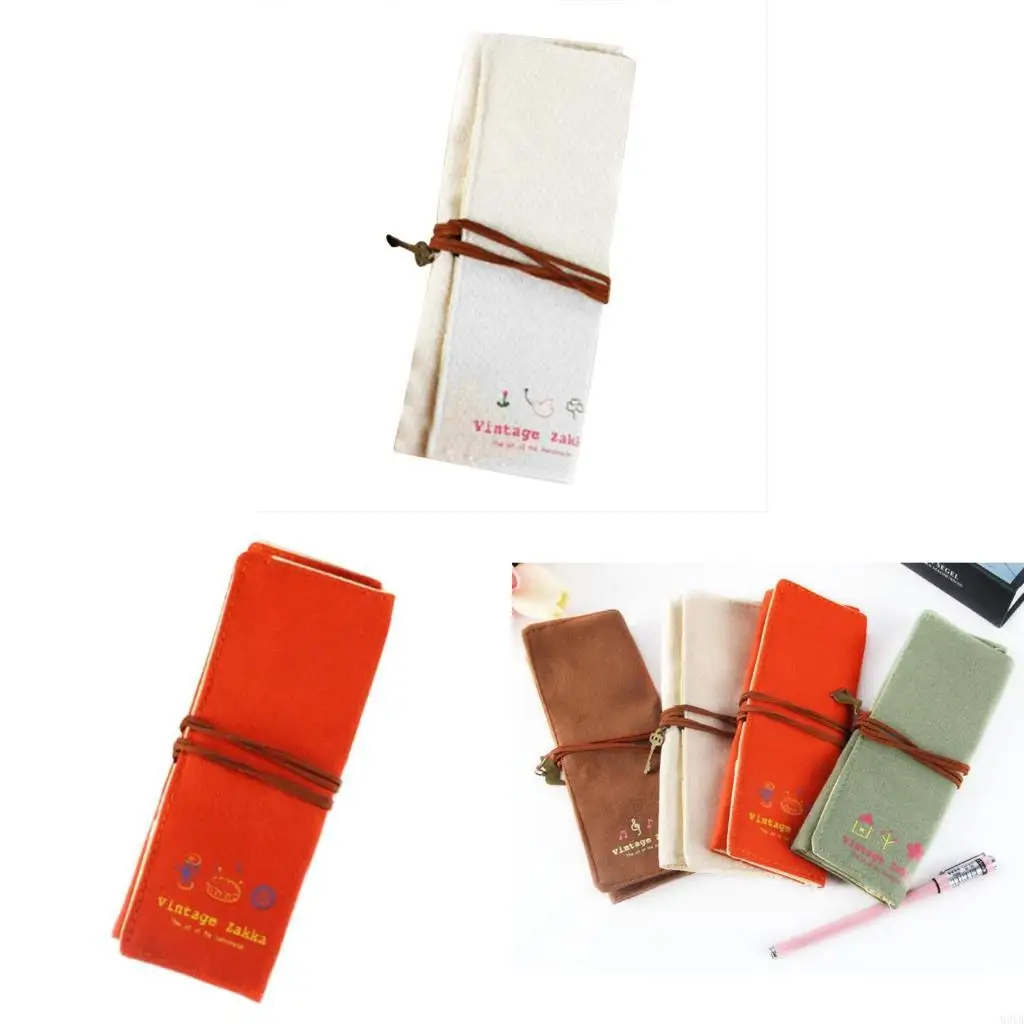 

M5TB Premium Canvas Pencil Roll с латунным подвеской для цветной карандашной перо путешествия