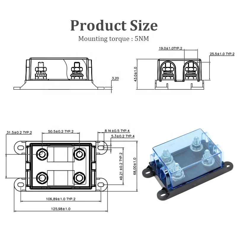 32V  Fuse Holder Zeeman Replacement 2 Way ANM ANM Auto Car  Mega ANM Fuse Box 30A 50A 60A 80A 100A 500A 400A  200A