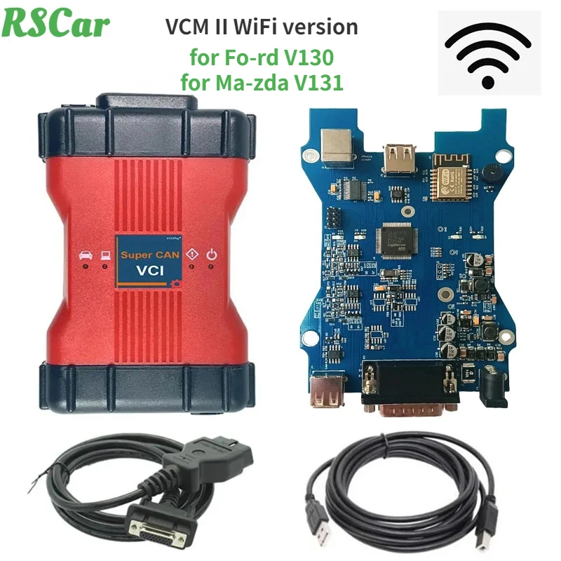 NEW with WIFI VCM 2 in 1 for Ford V130 for Mazda V131 IDS OBD2 Car Diagnostic Scanner J2534 Smart Key PCM Programming ECU Coding