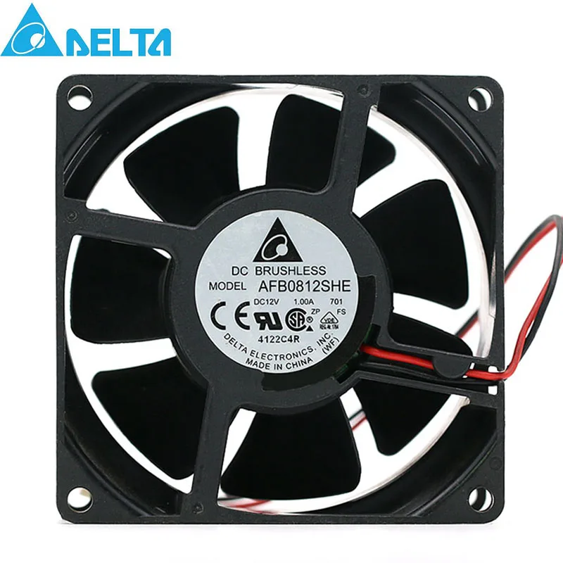 

for delta AFB0812SHE 8038 8CM 12V 1.0A 5000RPM 72.26CFM powerful dual ball cooling fan 80*80*38mm