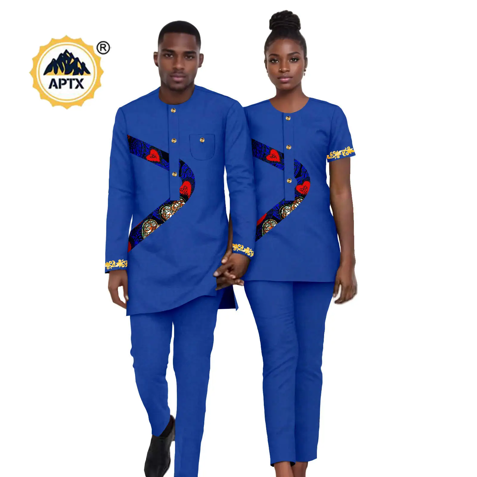 Afrikaanse Vrouwen Print Top en Broek Sets Bijpassende Paar Kleding Bazin Riche Mannen Outfits Dashiki Agbada Wedding Suits 25C030