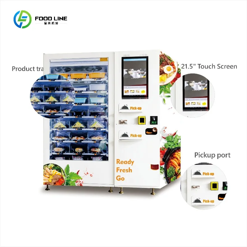 Hot Food Vending Machine Commercial Touch Screen SDK Module Fully‑Auto Meal Dispenser for Railway Station Customized