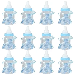 12Pcs Mini Baby Bottle Candy Chocolate Boxes For Baby Shower Party Gender Reveal Baptism Favors Gifts Decoration