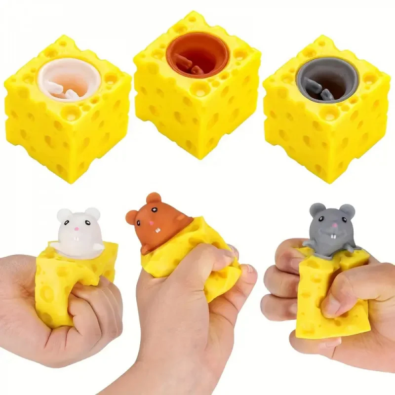 Maus Squishy Spielzeug Käse Stress Ball Squishy Rat Squeeze Käse Fidgets Squishy Mäuse Spielzeug Stress Neuheit Spielzeug für Menschen Bestes Geschenk