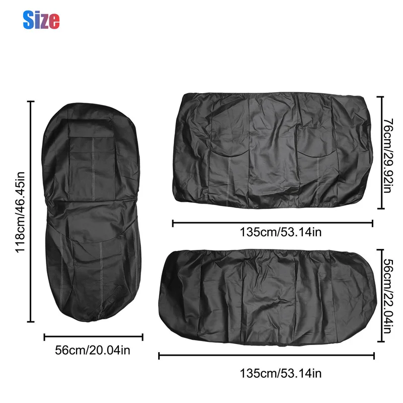 Car Seat Cover Set Breathable PU Leather Vehicle Seat Cushion Full Surround Cover For Car Full Protection Pad Fit 5-Seat Auto