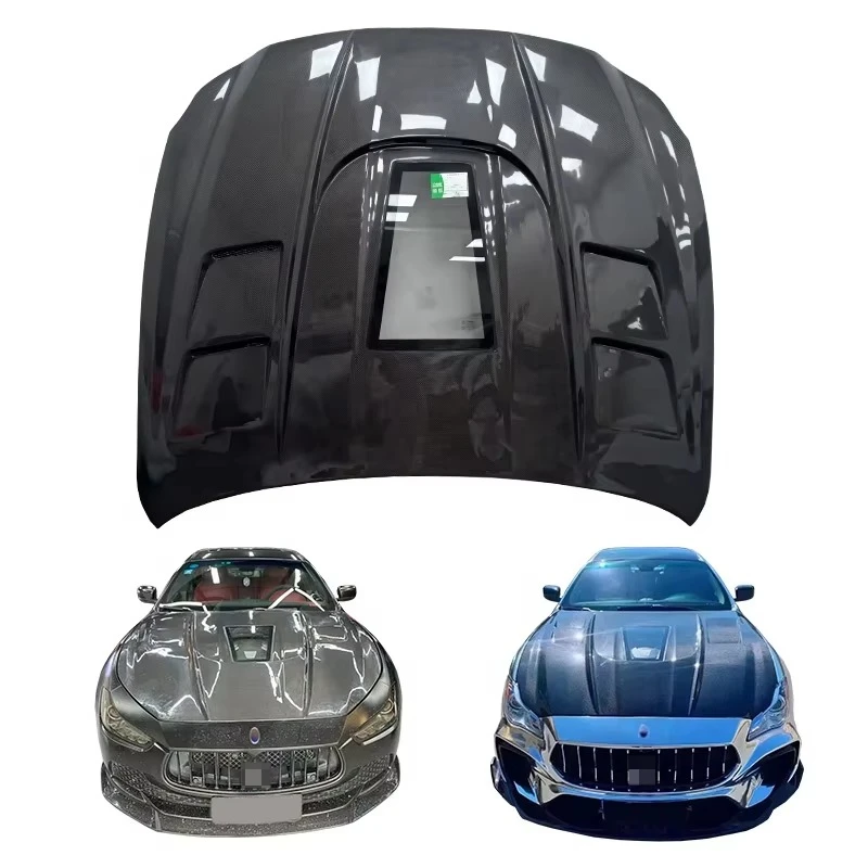 

Product Customization Carbon Fiber Car Transparent Cover Front Hood Engine Cover Suitable forMaserati President Ghibli 2014-2022