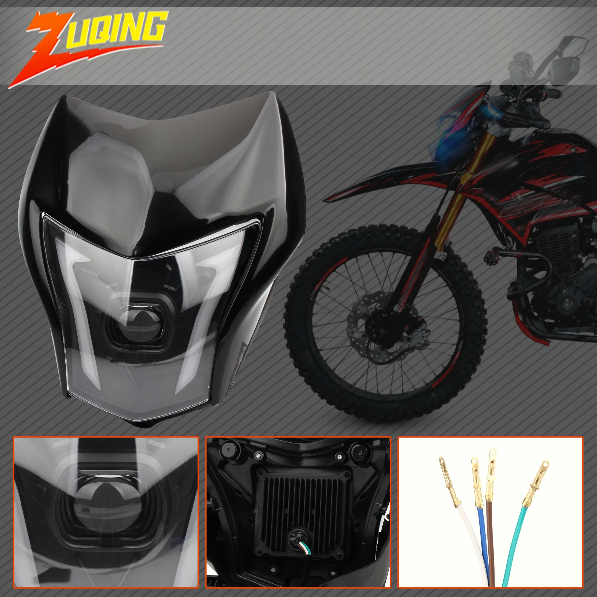 

For Vento Motorcycle LED Headlight Plate Super bright CROSSMAX 250 PRO Motocross Universal Modified accessories