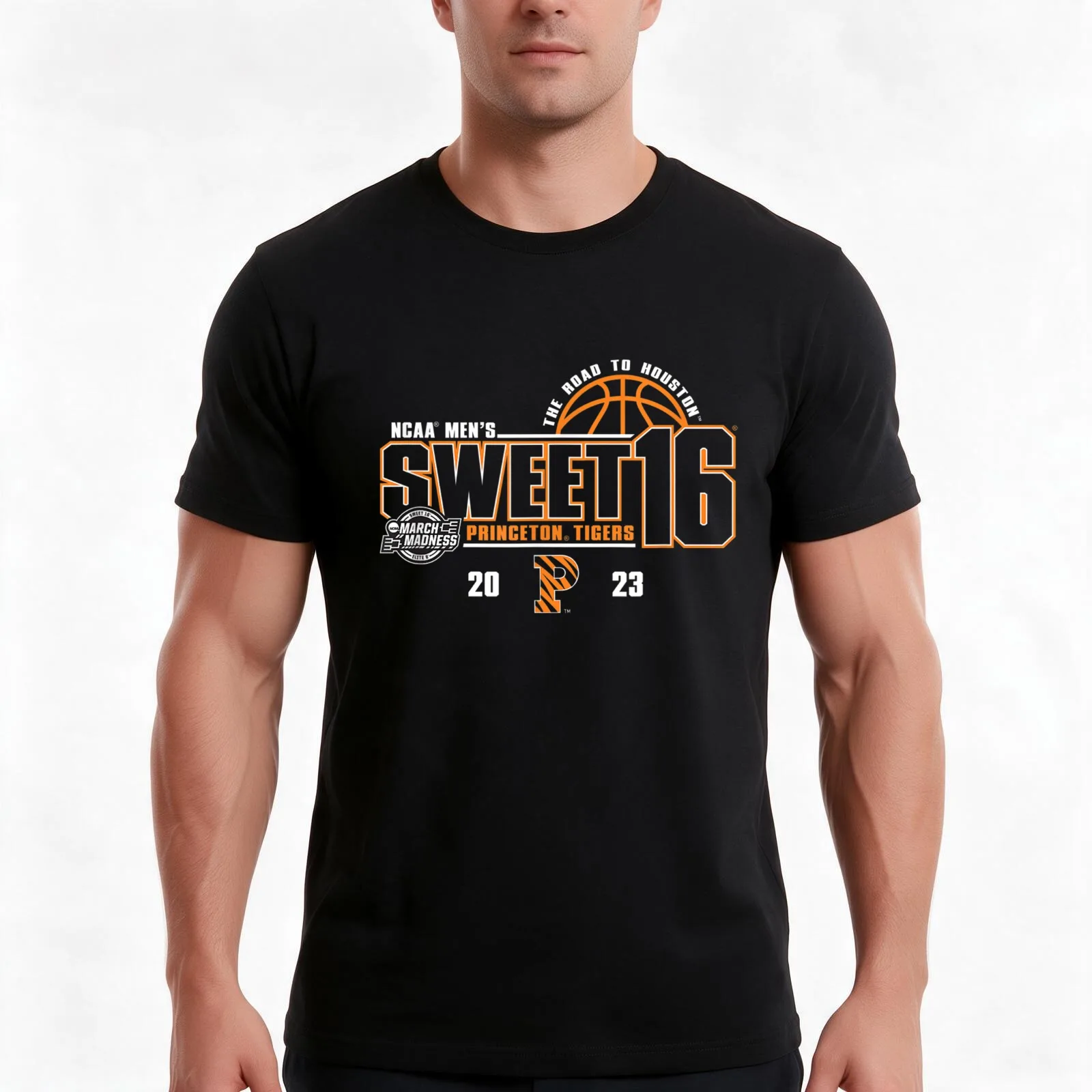 Princeton Tigers Sweet 16 2023 March Madness Basketball T-Shirt Summer Casual Cotton Tee Oversized Streetwear Tops