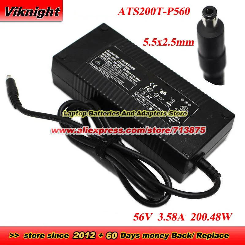 

ATS200T-P560 AC Adapter 56V 3.58A 200.48W Power Supply with 5.5x2.5mm tip