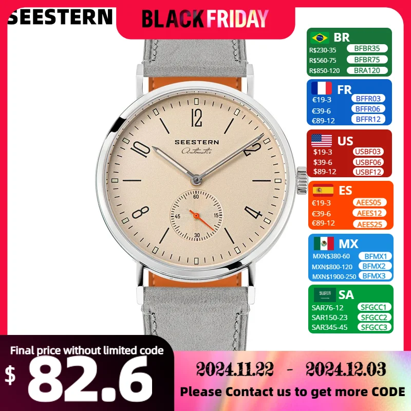 SEESTERN Simple Watch of Men Automatic Mechanical Wristwatches ST1701 Movement Sapphire Crystal Ultra Thin Fashion Clock New 382