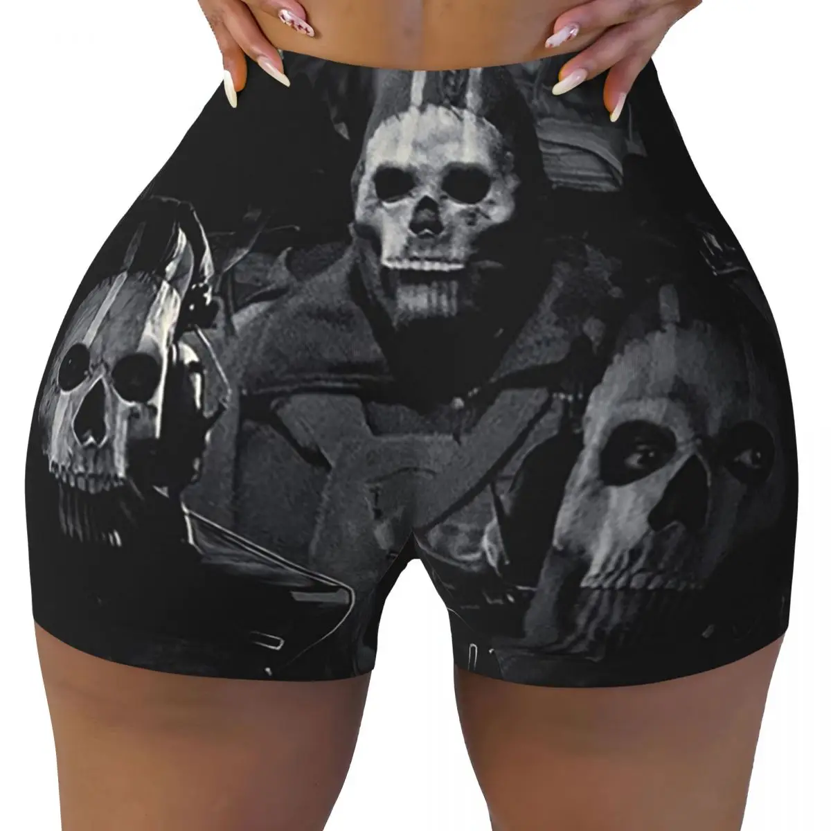 

Пользовательские шорты для йоги Simon Ghost Riley, женские шорты для тренировок в тренажерном зале, спортивные шорты для волейбола и байкера