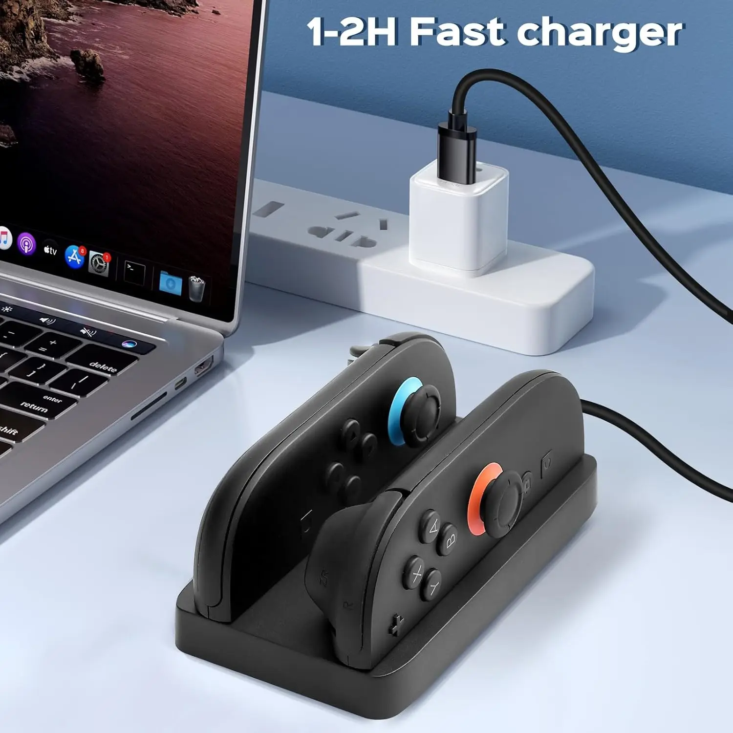 Stacja Dokująca Ładująca do Nintendo Switch 2 Joycons Podstawka Ładująca z Wskaźnikiem LED Kabel USB Typu C do Ładowania Switch 2 — zdjęcie produktu 4