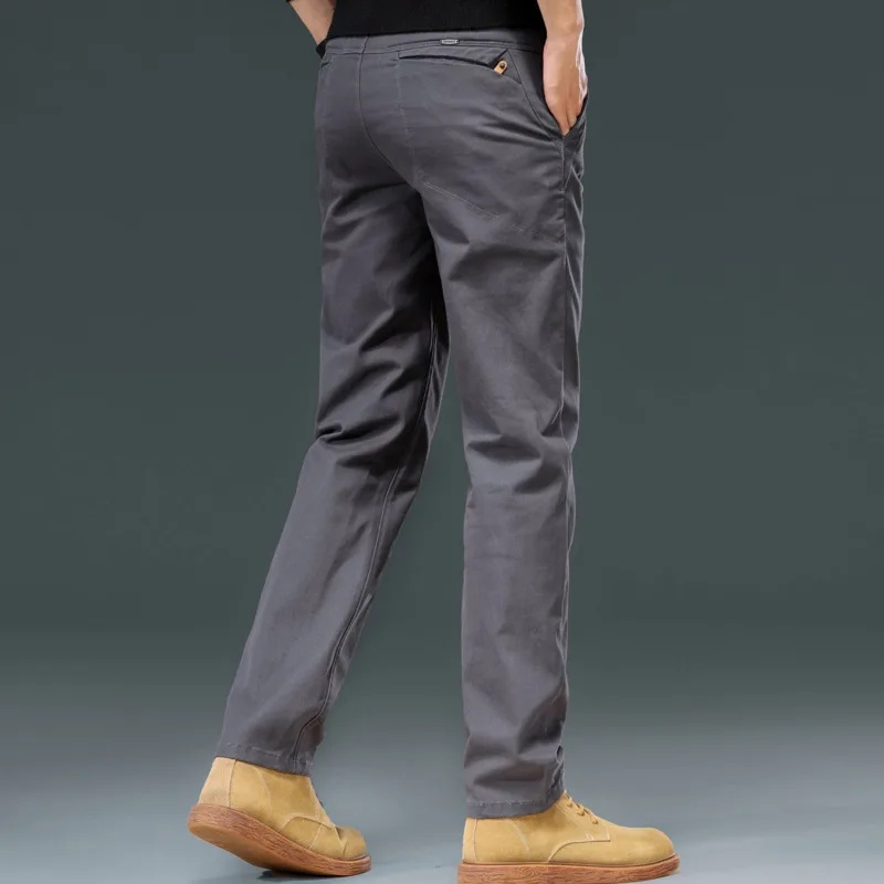 Pantalones ajustados a la moda para primavera y otoño para hombre, clásicos, versátiles, pequeños, de tubo recto, de gama alta, con bolsillo inclinado, YY-P408