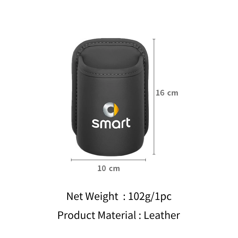 Car Door Water Cup Holder Back Seat Drink Rack Leather Storage Box For Smart Fortwo 451 450 453 EQ Forfour Coupe Cabrio