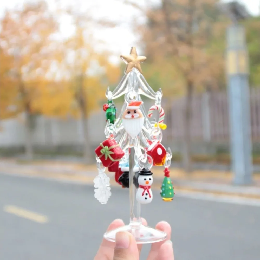 مخصص اليدوية زجاج مورانو الحرف شجرة عيد الميلاد التماثيل الحلي محاكاة عيد الميلاد ديكور المنزل قلادة الهدايا 15 سنتيمتر