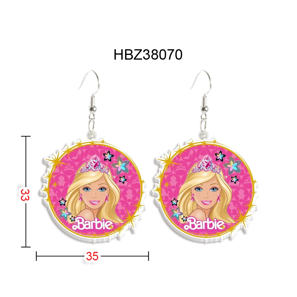 Pendientes de gancho de Barbie para mujer, pendientes acrílicos de moda rosa, colgantes de diseño creativo, accesorios de joyería para mujer y Niña