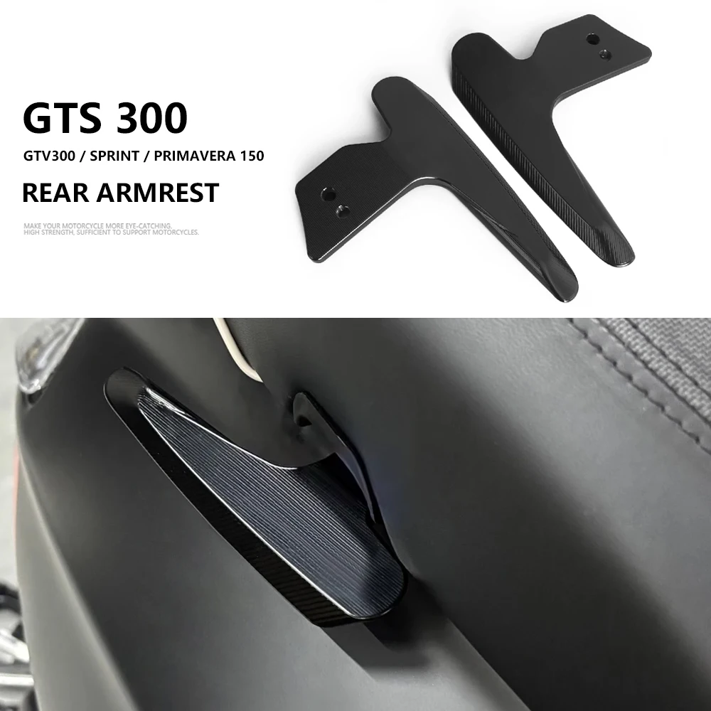 

For Vespa GTV300 GTS300 Sprint Primavera 150 Motorcycle Tail Armrest CNC Rear Passenger Handle Thickened Grab Bar Rail Armrest