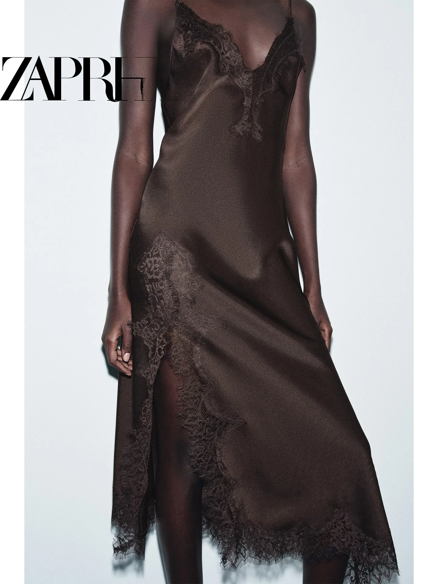 エレレースシルクサテン官能的なストラップドレス女性用通勤Vネックボディコンドレスセクシーなナイトガウン新作2026年春